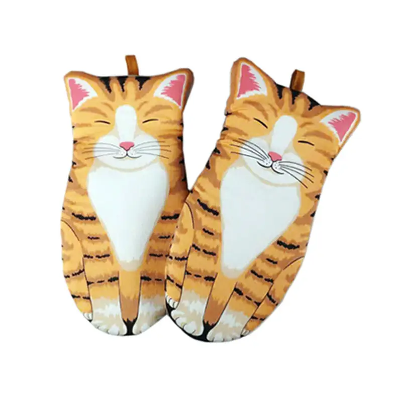

Cat Claw Cotton Oven Gloves Cat Baking Accessories Insulation Gloves Microwave Oven Mitts Kitchen Anti Scald Gloves For Woman