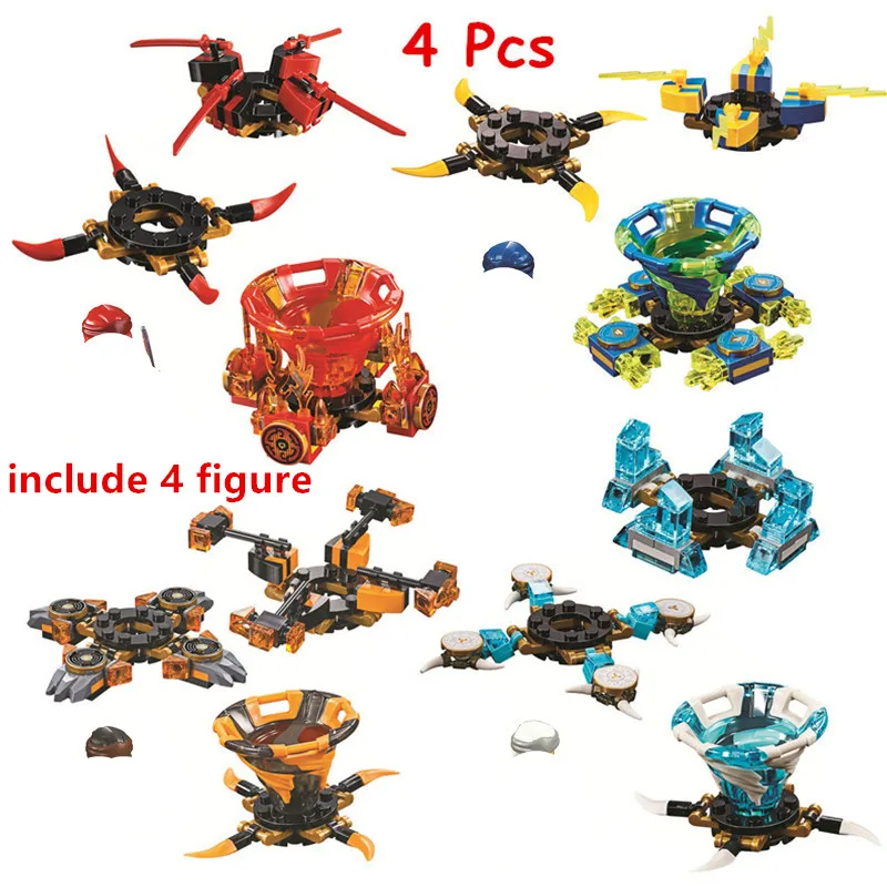 

4pcs/Lot Spinjitzu Zane Kai Jay Cole Building Blocks Kit Bricks Classic Movie Model Kids Toys For Children Gift