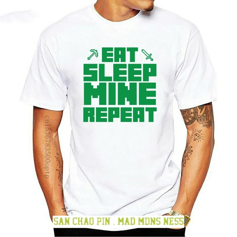 

Eat Sleep Mine Repeat Boys Neon Green T Shirt unisex men women t shirt