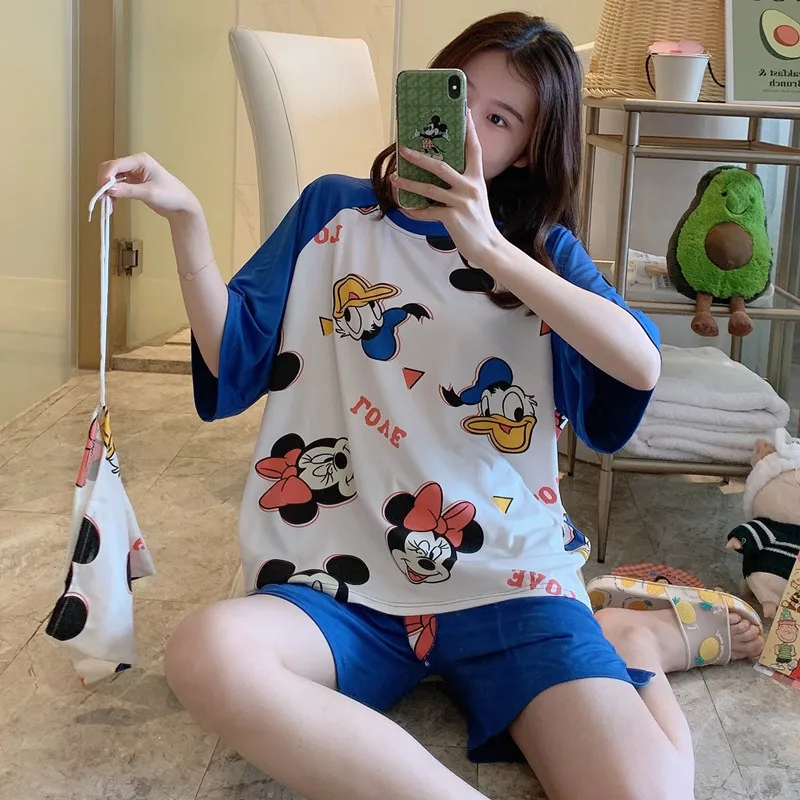 Пижама Disney женская домашняя одежда для сна с коротким рукавом весна осень