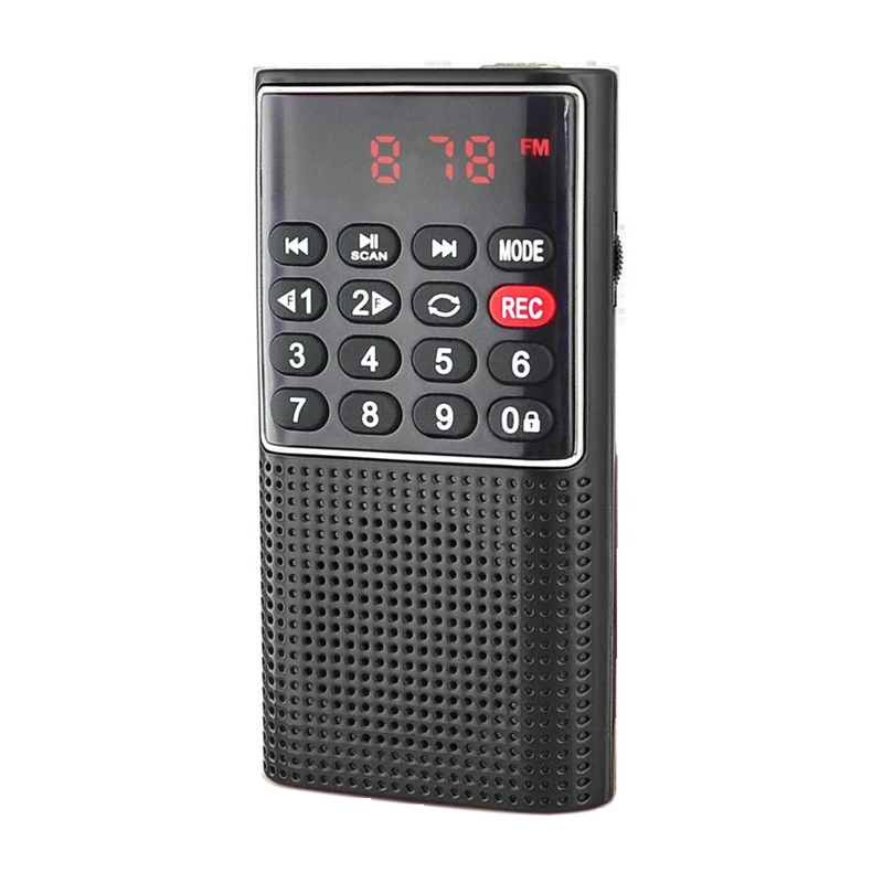 Мини fm-карманный радио динамик музыкальный плеер Поддержка TF AUX fm-рекордер