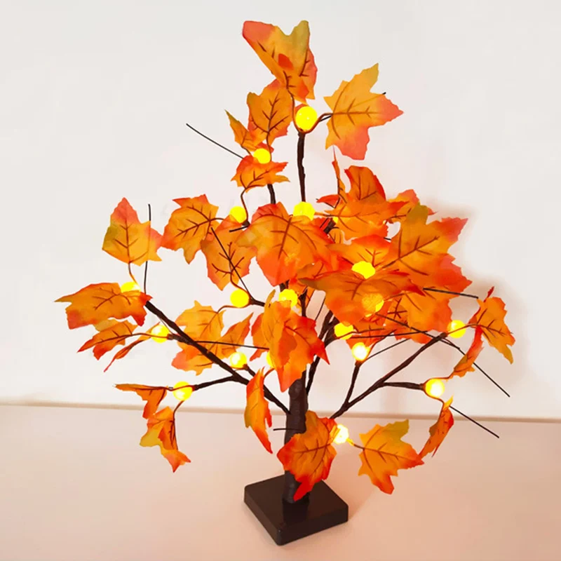 24 светодиодный Рабочий стол с подсветкой клены дерево Батарея работает на День