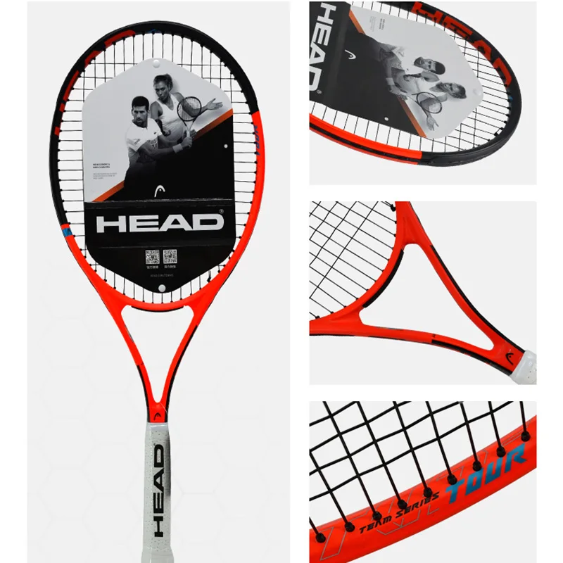 

Professional Head Tennis Racket Carbon Composite Padel Rackets Shock Absorption Handle With String Original Bag For Men Women