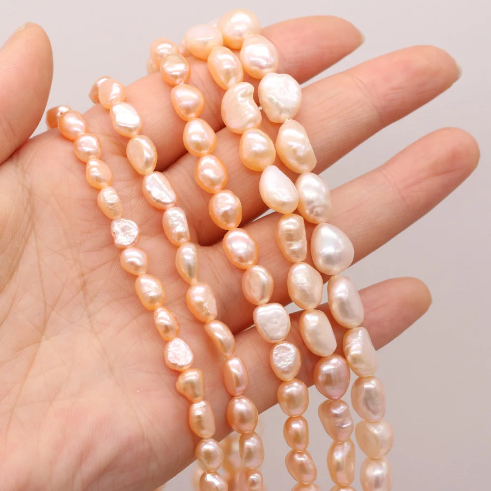 

100% Natural Freshwater Pearl Baroque Pink Beaded for Jewelry Making Irregular Beads DIY Bracelet Necklace Accessories