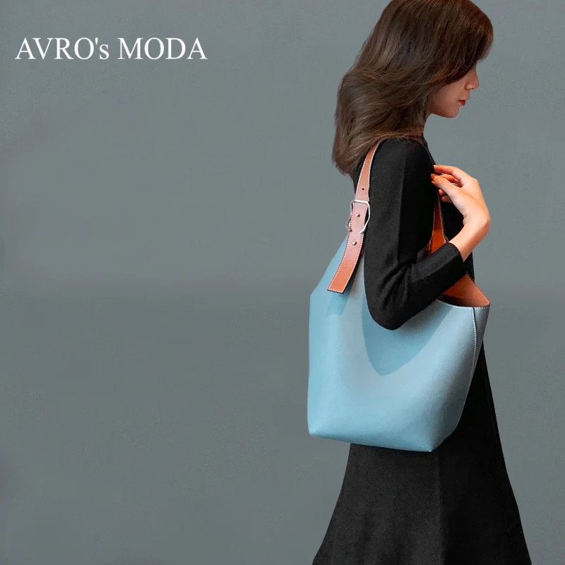 AVRO's MODA Fashion Shoulder Bags For Women 2020 Ladies Genuine Leather Luxury Handbag Female Designer Tote Messenger Bucket Bag