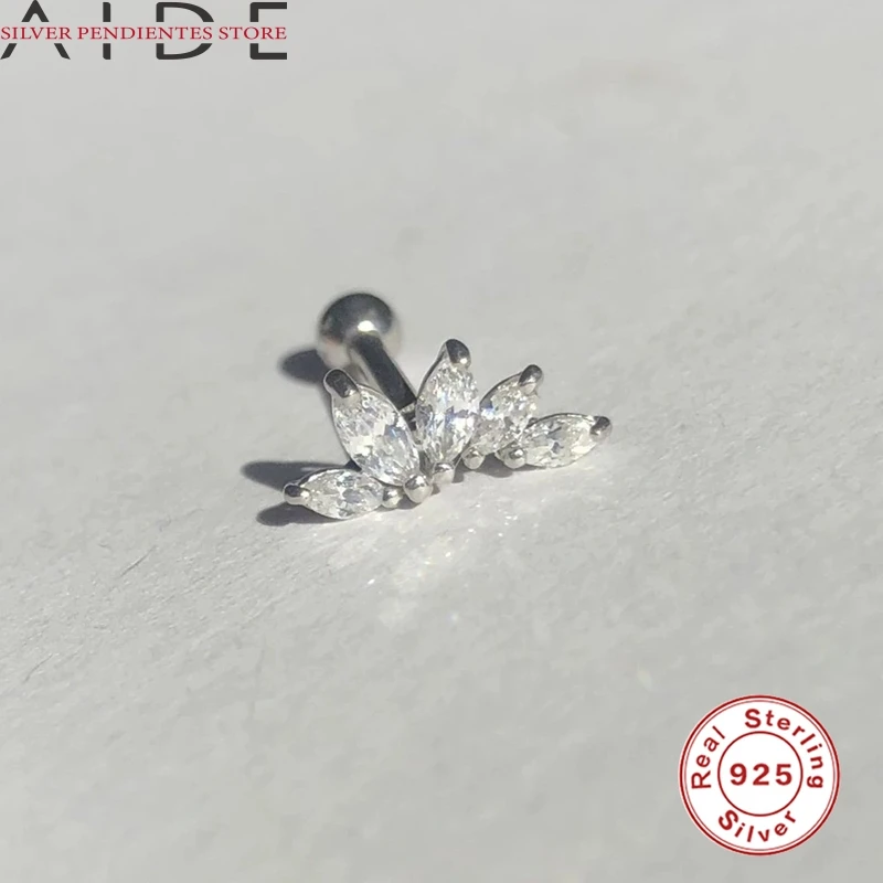 

AIDE 1PCS 925 Sterling Silver Stud Earrings Piercing Earrings For Women Fine Body Jewelry Cartilage Aretes Pendientes Mujer