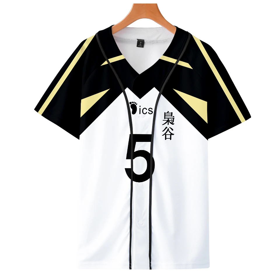 

Cosplay Haikyuu T Shirt Akaashi bokuto Wakatoshi Baseball Uniform Jacket Short-sleeved Casual Tee Top Jersey Men/Women