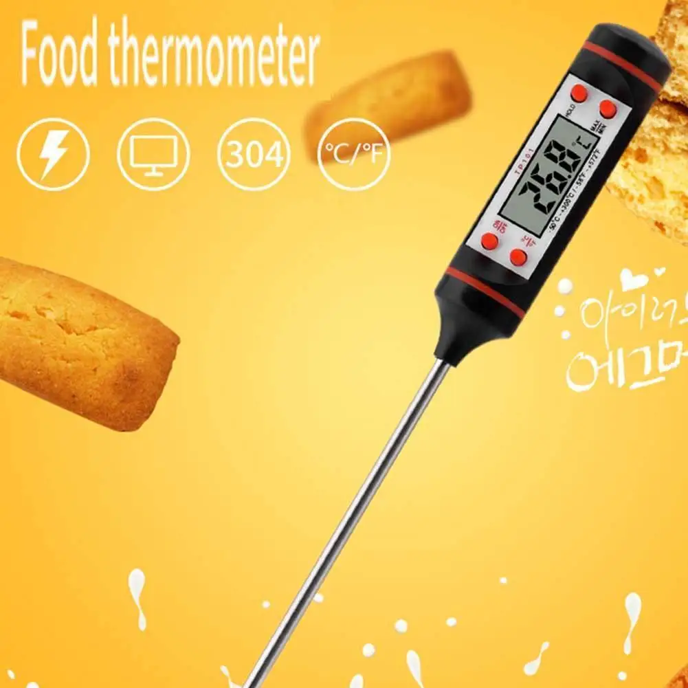 

Kitchen Digital BBQ Food Thermometer Meat Cake Candy Bake Grill Household Food Cooking Thermometer Gauge Oven Thermometer Tools