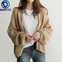 women vintage khaki cardigan sweater 2020 fall soft cotton loose knitted hot tide v neck thick winter korean simple chic jacket
