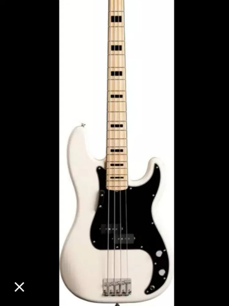 

Top Quality FPPB-6004, White Color, Solid Body Black PickGuard ,Maple Fretboard, 4 Strings P Electric Bass, Free Shipping