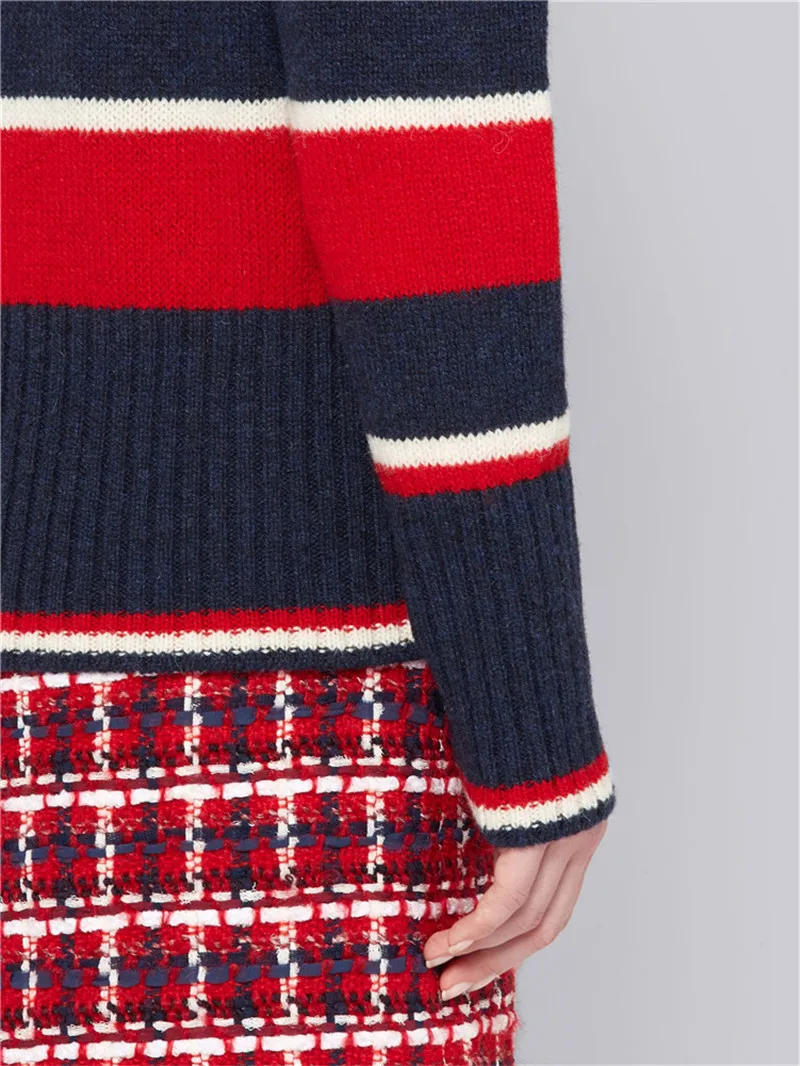 Женский винтажный свитер в полоску Кардиган с длинным рукавом вязаный джемпер на