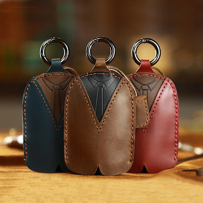 Натуральная кожа брелок для мужчин женщин ключ держатель Органайзер сумка