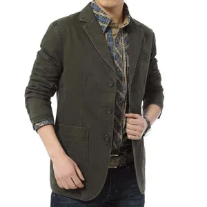 Сезон весна-осень; Лидер продаж; Мужские Блейзер натуральный хлопок костюм для досуга бизнес пиджак Мужская Верхняя одежда размера плюс M- 4XL