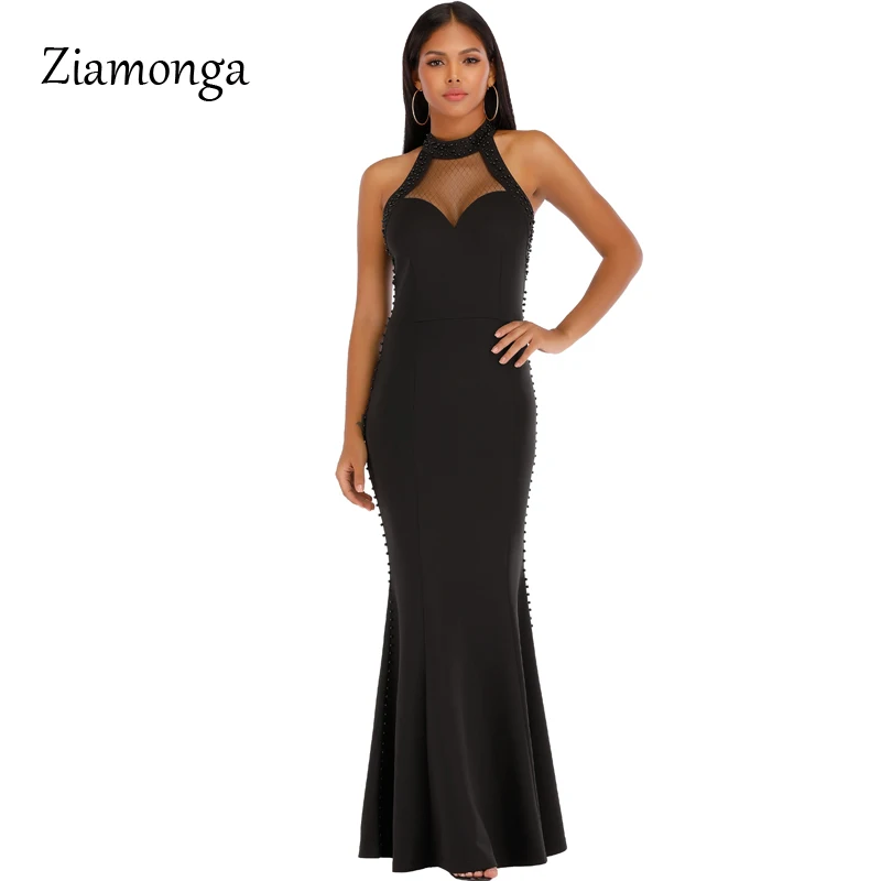 Женское вечернее платье-Русалка Ziamonga длинное Сетчатое кружевное платье с