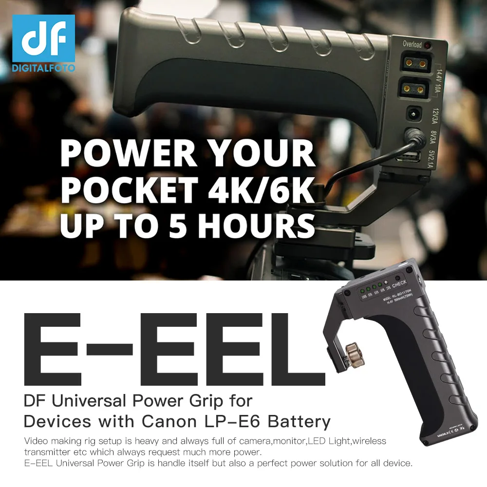 

Универсальная рукоятка для монитора BMPCC 4K, 6K, LP-E6, 70 Вт