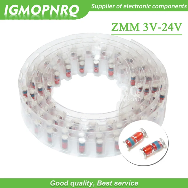 200 шт. ZMM 3V 3V3 3V9 4V7 5V1 7V5 8V2 10V 12V 15V 16V 18V 20V 24V LL34 SMD зеленое устройство стабилитрон с