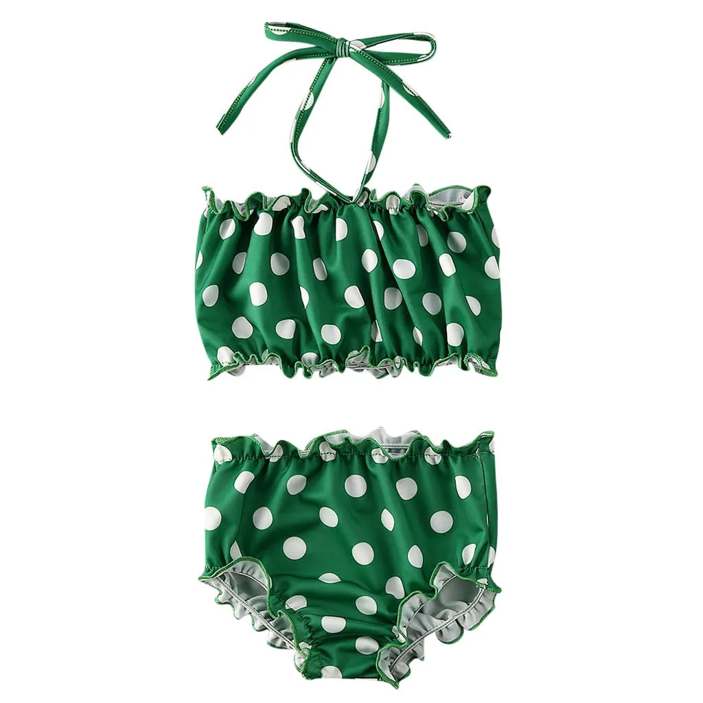 Купальный костюм для девочек детский купальник в горошек Детские комплекты