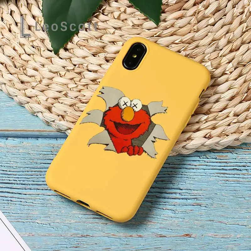 

Ins Sesame Street Cookie Case Phone Case Yellow Candy Color for iPhone 11 12 mini pro XS MAX 8 7 6 6S Plus X SE 2020 XR