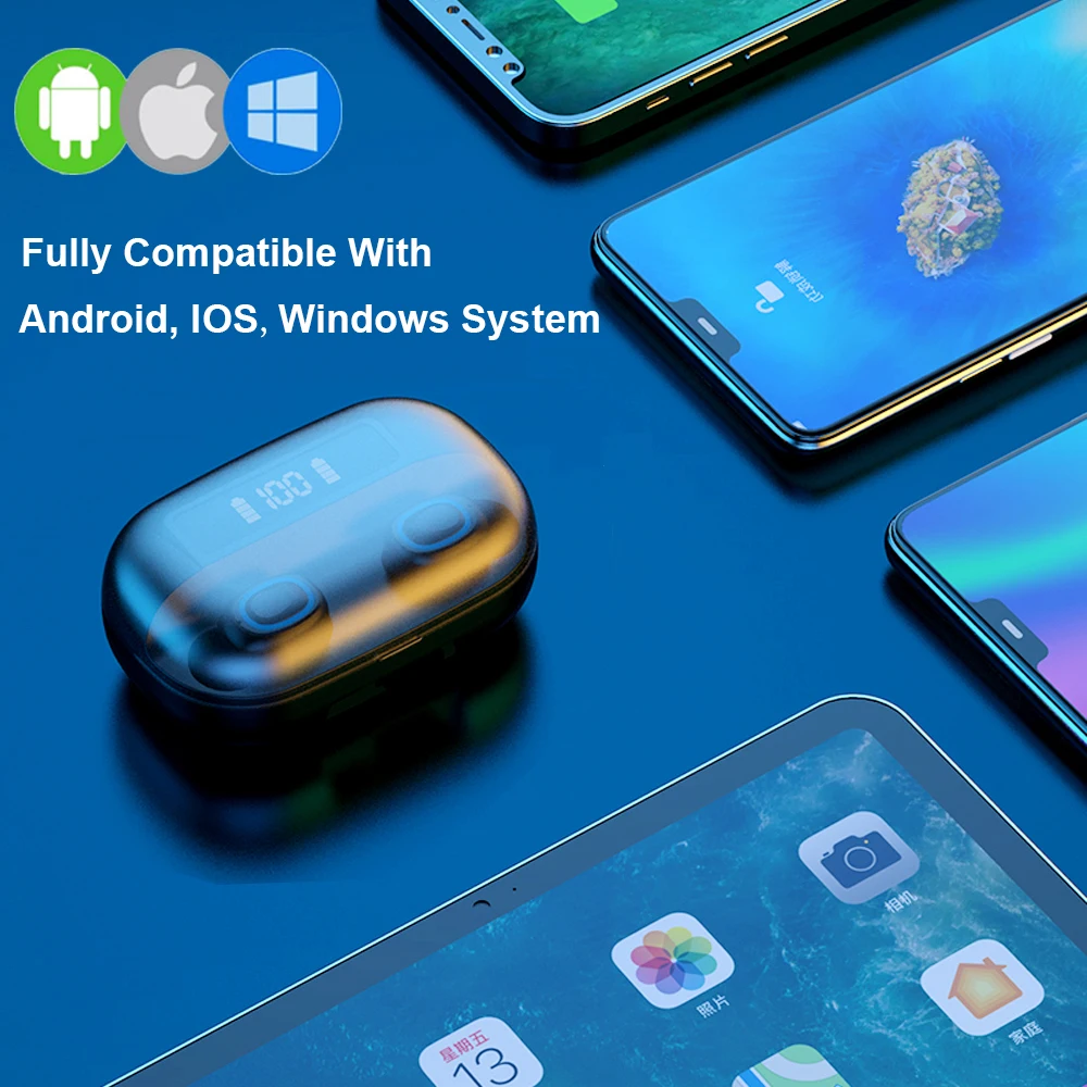 TWS-стереонаушники с зарядным футляром и поддержкой Bluetooth 5 0 2200 мА · ч | Электроника