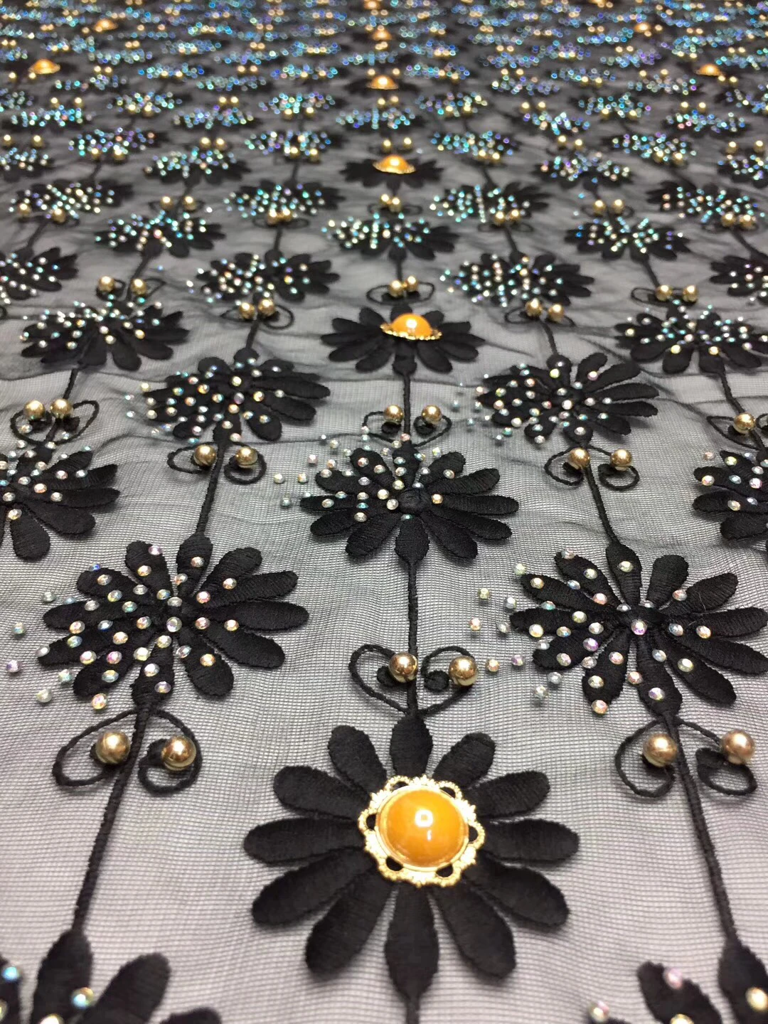 

French Lace Fabric With Beads And Stones 2018 High Quality African Embroidery Lace Fabric Beautiful French Tulle Lace D2392