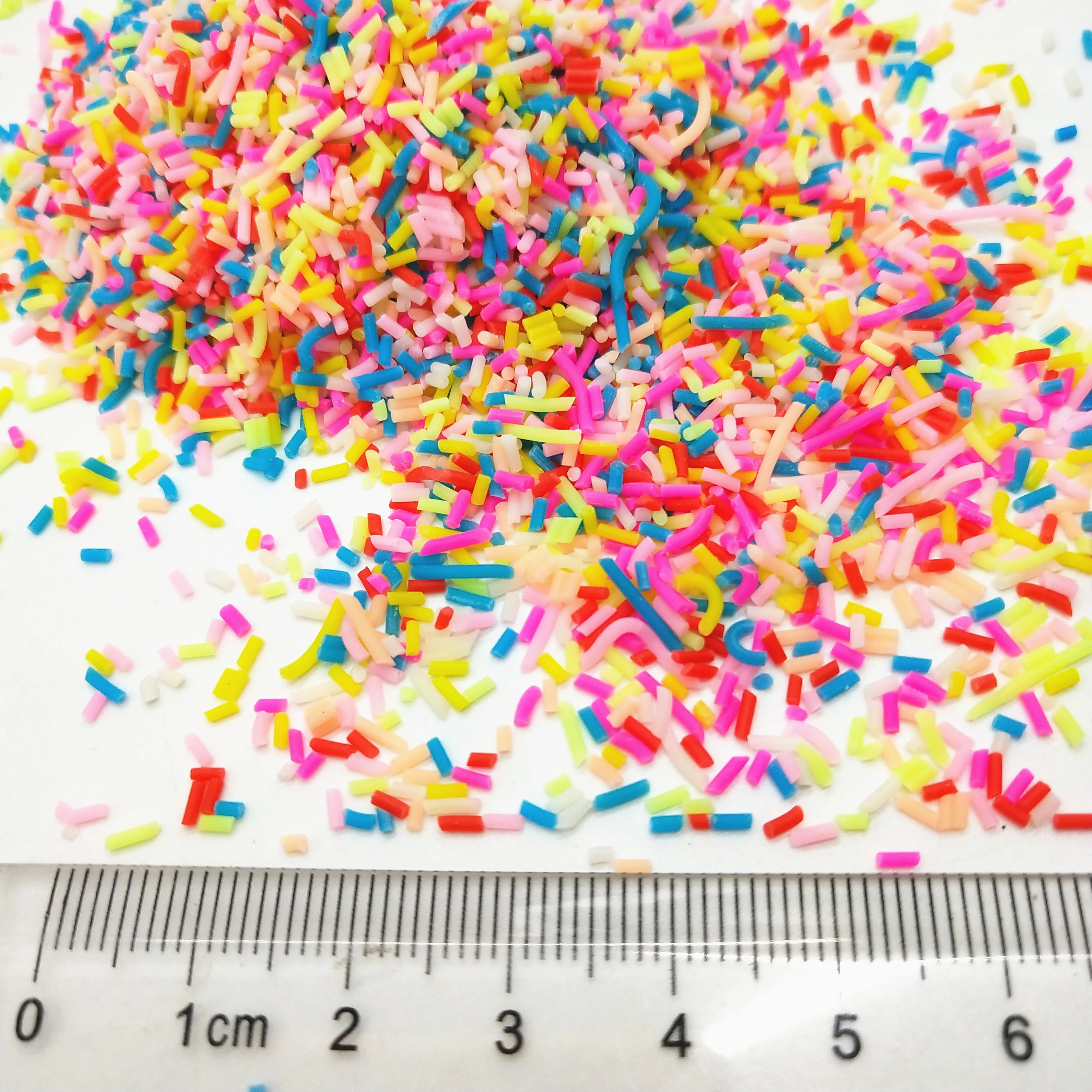 

20g/lot Long Cylindrical Polymer Hot Soft Clay Sprinkles Colorful for DIY Crafts Tiny Cute plastic klei Accessories