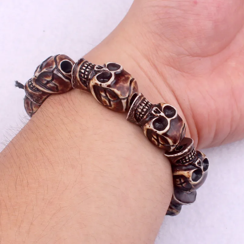 

WYBU Skull head bracelet Halloween ghost head bracelet wholesale punk jewelry multicolor optional
