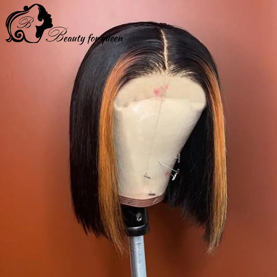 

Lace Front Human Hair Wigs For Women Bob Wigs Transparent HD Lace Frontal Wig 180% PrePlucked Remy Brazilian Hair Front Lace Wig