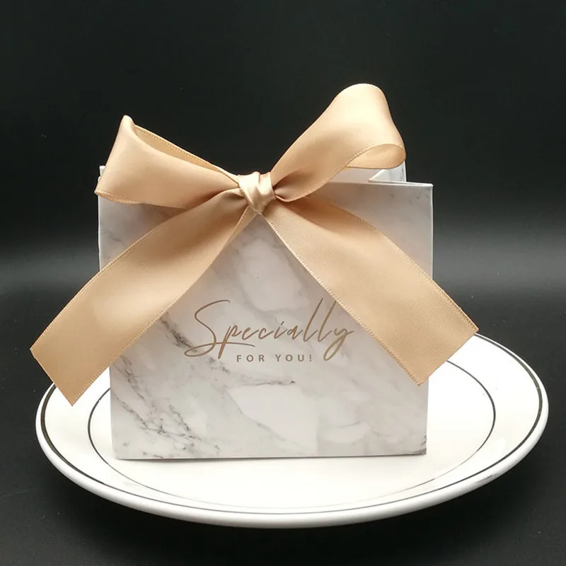 

10pcs New Creative Marbling Style Candy Dragee Wedding Favors and Gifts Box Baby Shower Paper Chocolate Boxes Wrapping Package