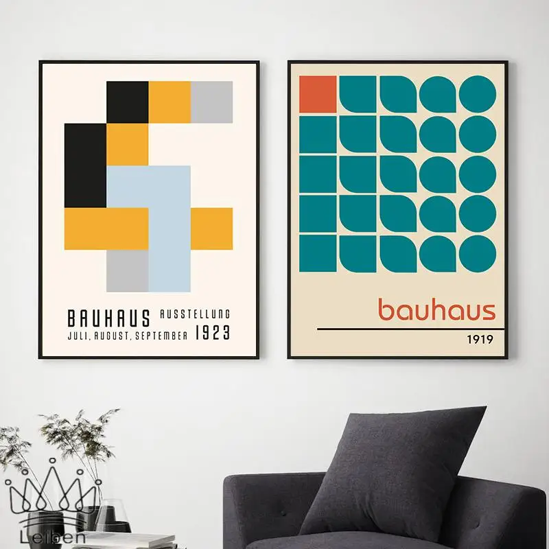 

Bauhaus Museum Exhibition Abstract Posters Herbert Bayer Wall Art Canvas Painting Nordic Vintage Pictures for Living Room Decor