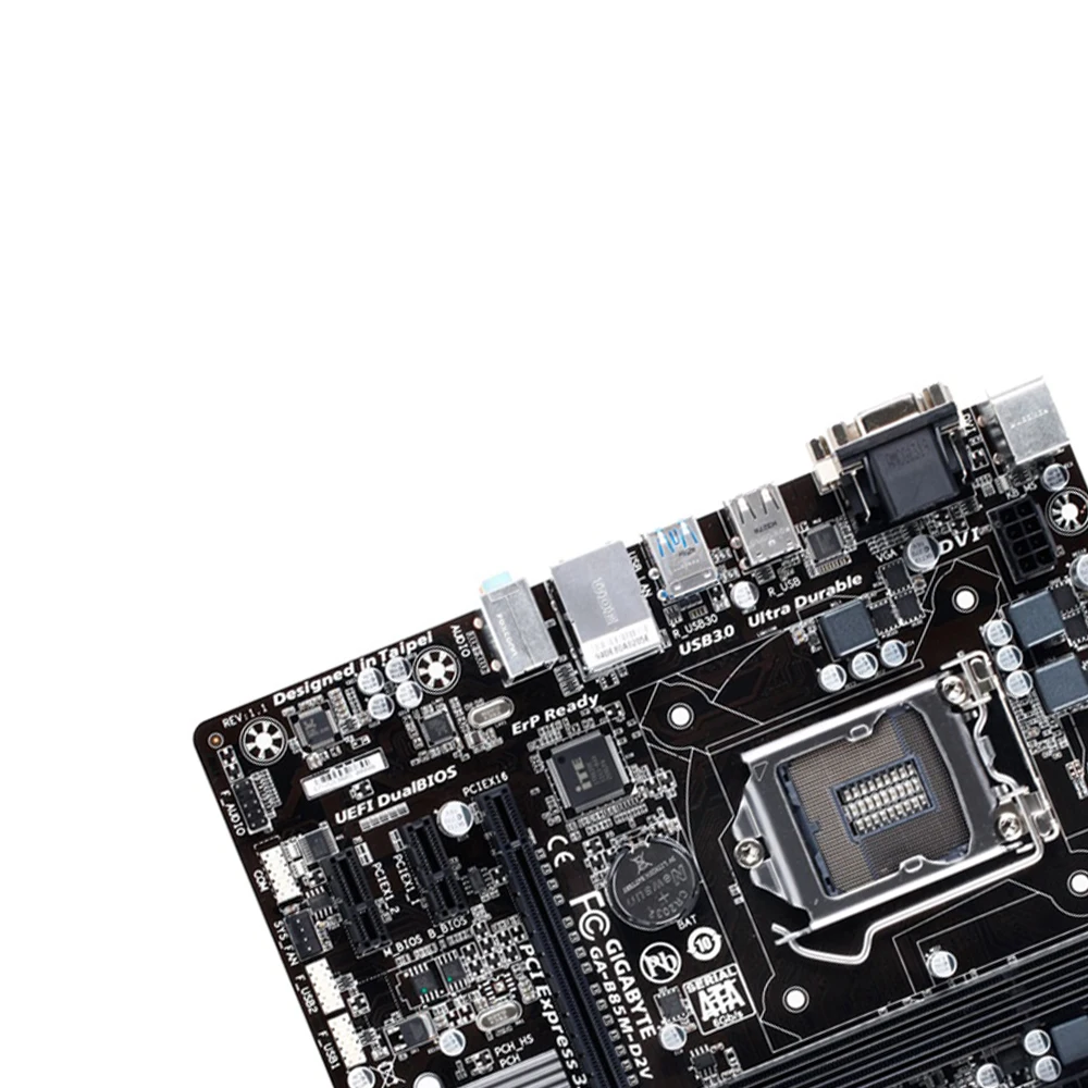 Gigabyte GA-B85M-D2V рабочего Материнская плата B85M-D2V B85 LGA 1150 Core i7 i5 i3 DDR3 16G SATA3 USB3.0 VGA, HDMI, DVI микро-atx корпус
