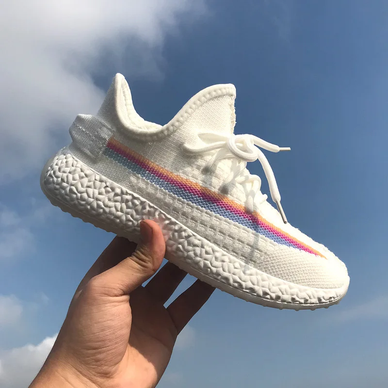 Женские кроссовки для бега повседневные радужного цвета с ангелом белого осени