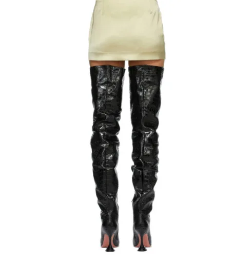 

Autumn and winter 2020 new pointed solid boots high heel over knee boots women's Boots