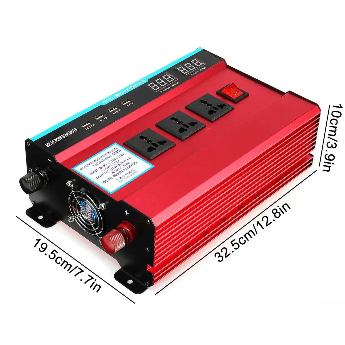 $89.87 12V/24V 10000W Car Solar Power 4 USB Port Inverter Voltage Transformer Power Converter Modified Sine Wave Car Home Inverter