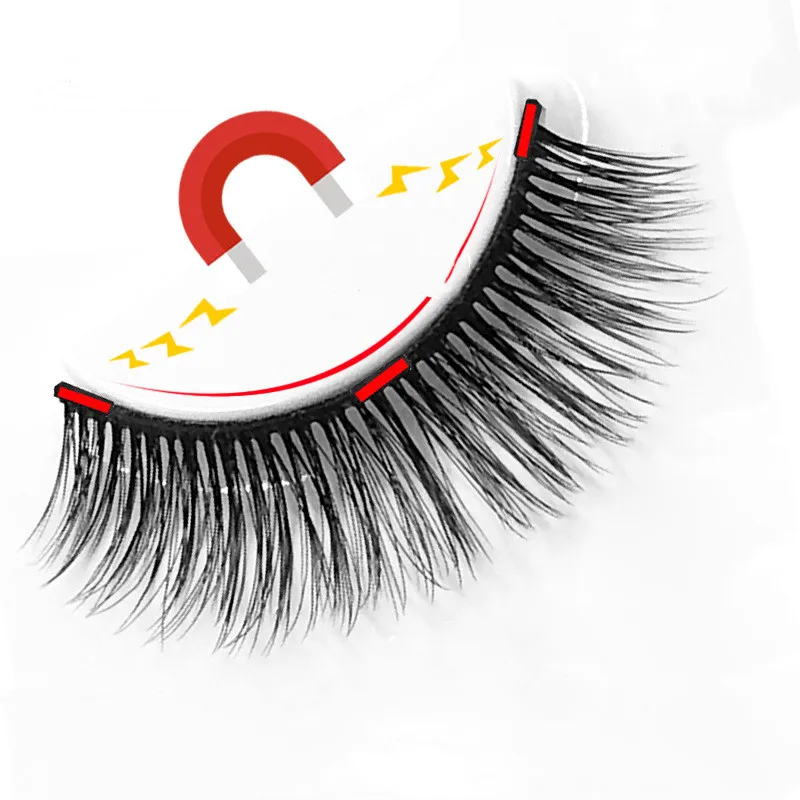 Накладные ресницы магнитные натуральные 3 магнита длинные носки без прочный клей