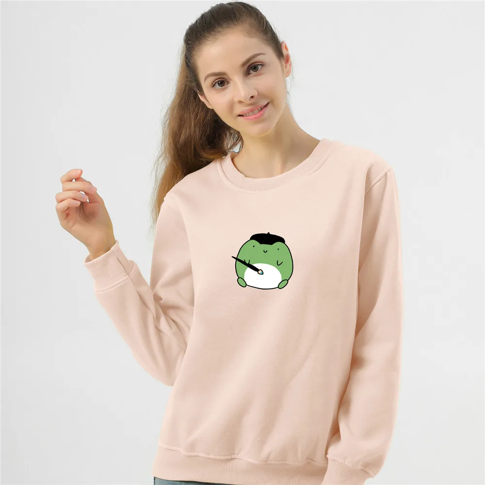 Frog Sweatshirt Cotton Harajuku Funny Graphic Hoodies Best Friends Streetwear Women Jogging Femme Cute Sweetshirt for Girls Tops