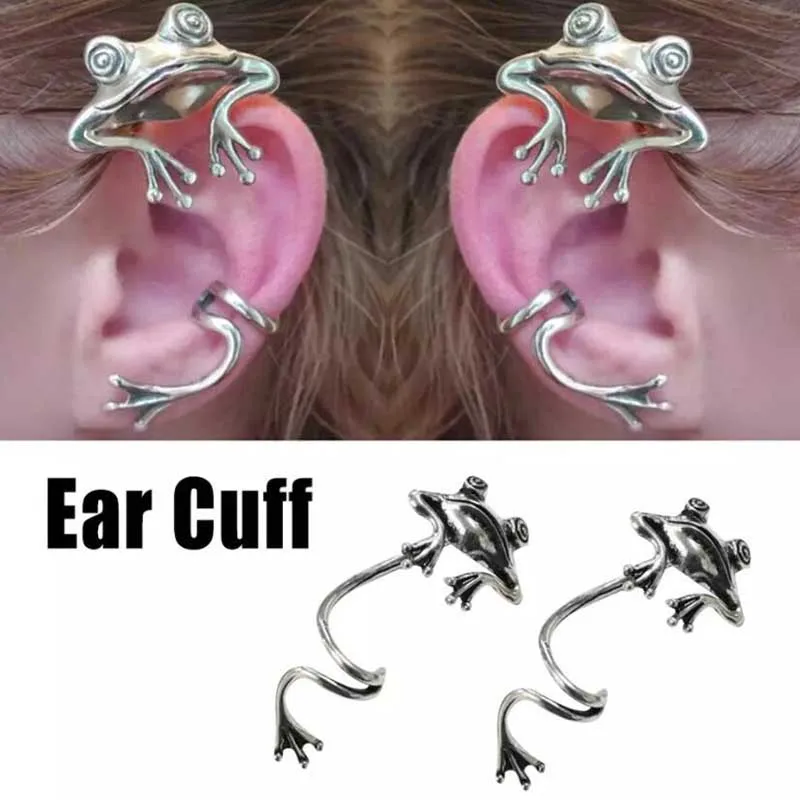 

1PC Gothic Punk Hip-hop Rock Frog Animal Earring Ear Cuff Bone Clip For Women Men No Pierced Ears Earrings Jewelry Gifts