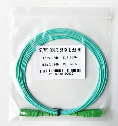 SC APC оптический волоконный патч корд PVC G657A джемпер SM 1 6 мм 3 5 м aqua|Оптоволоконное