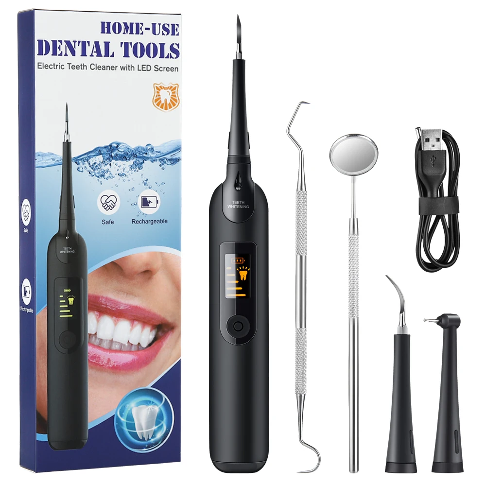 

Electric Ultrasonic Dental whitener Scaler Teeth Whitening kit teeth Calculus Tartar Remover Tools Cleaner Tooth Stain Oral Care