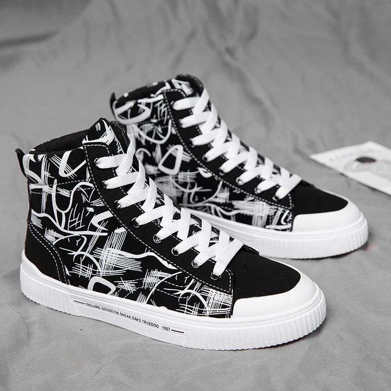 

FEBMOFL Shoes New Men Casual Shoes High Top Sneakers Men Vulcanized Shoes Platform Sneakers Quality Men's Sneakers Masculinas