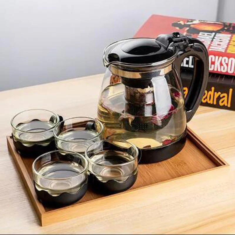 Термостойкий стеклянный чайник с фильтром для заварки Китайский кунг фу Пуэр