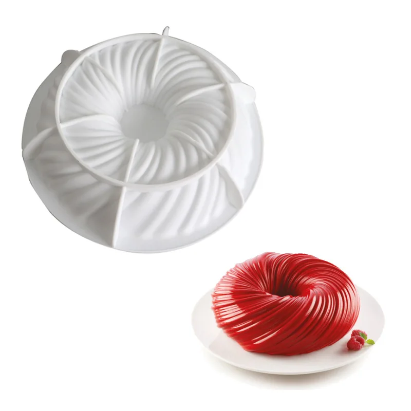 

m-coos Wool Ball Mousse Mold Silicone Cake Mold Round Swirl Baking Form Tray Chocolate Fondant Moulds Silicone Molds for Baking