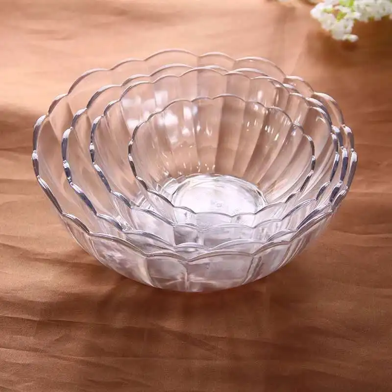 Многоразовая акриловая круглая Салатница для ресторана отеля дома чаша овощей и