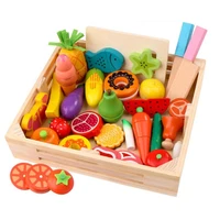 15 styles wooden simulation egg kitchen series cut fruits and vegetables dessert childrens educational play house toys