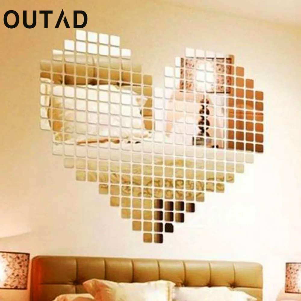 100 шт./компл. Настенная Наклейка сделай сам зеркальная мозаичная плитка 3D дома