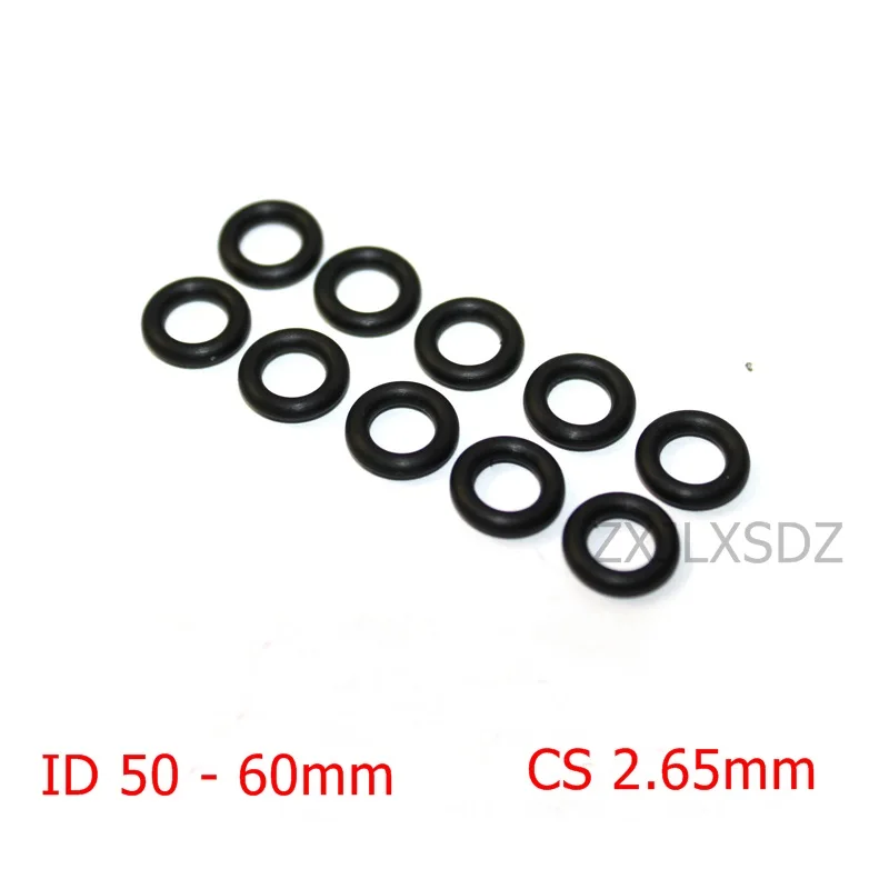 

100 PCS Black NBR rubber O ring O-ring Oring Seal Rubber Gaskets CS 2.65mm x ID 50 51.5 53 54.5 56 58 60mm