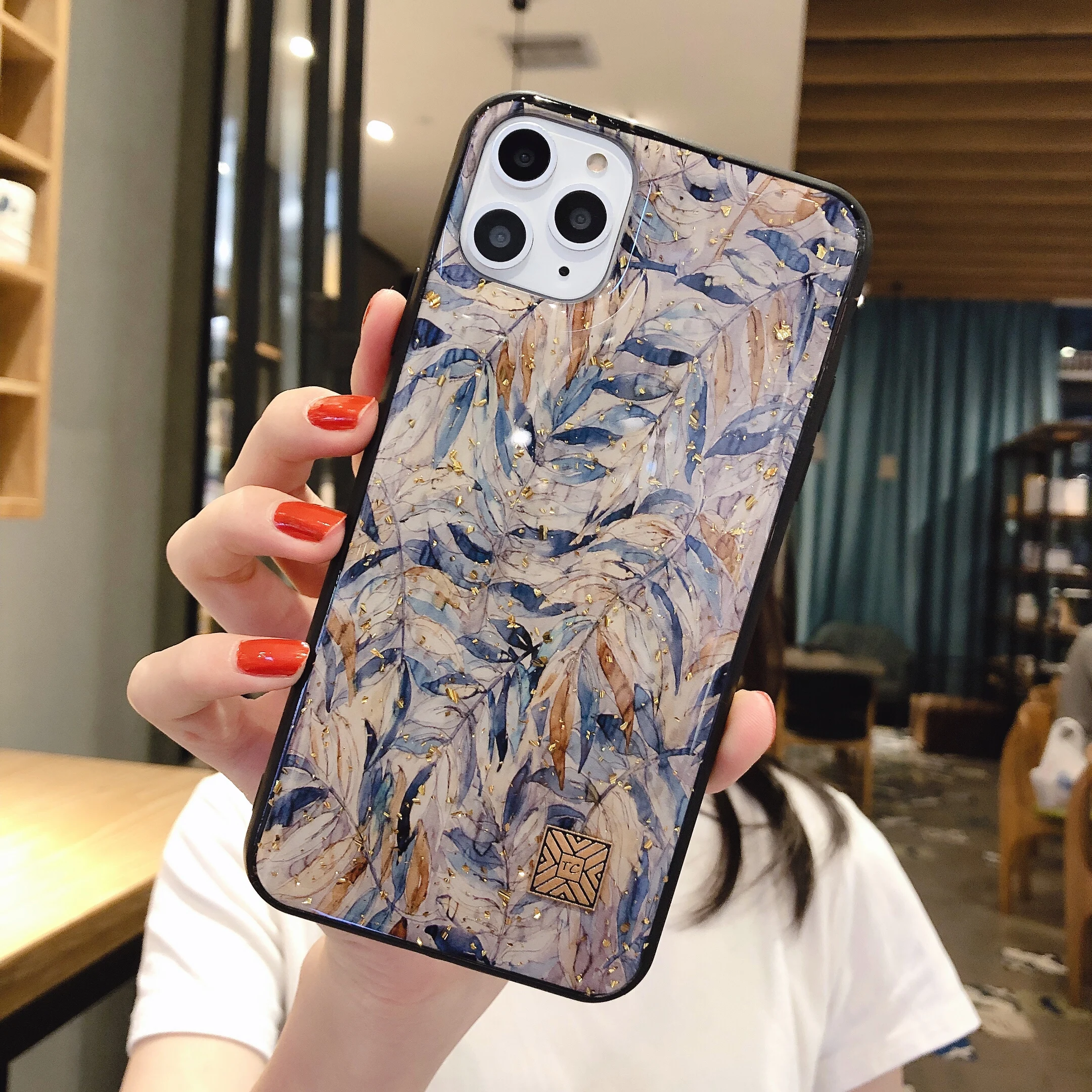 Блестящий чехол из золотой фольги для телефона iphone 12 Mini 11 Pro max X XR XS MAX 6 7 8 plus мягкий