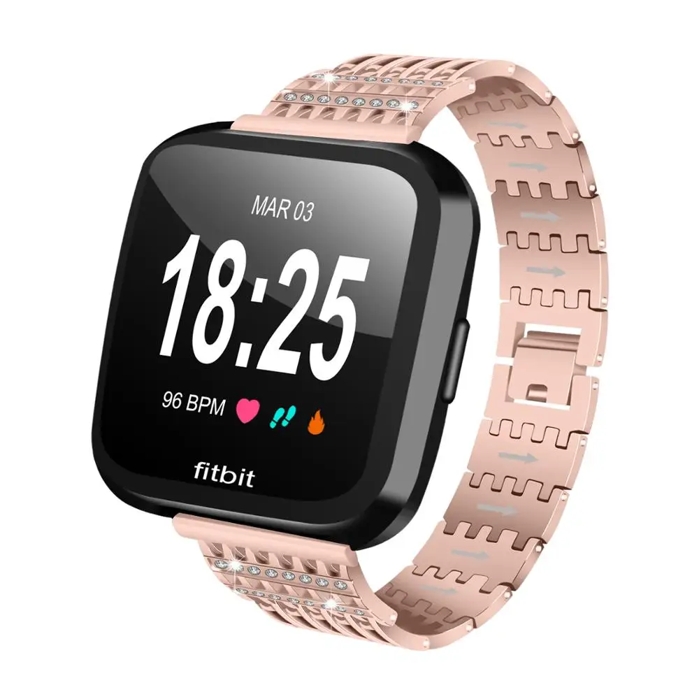 Ремешок OULUCCI из нержавеющей стали для часов Fitbit Versa 2 сменный Металлический