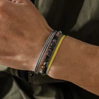 Винтажный Тибетский мужской браслет, череп из природного камня бусин, цепочка контрастного цвета для мужчин, ежедневные украшения, счастливая веревка