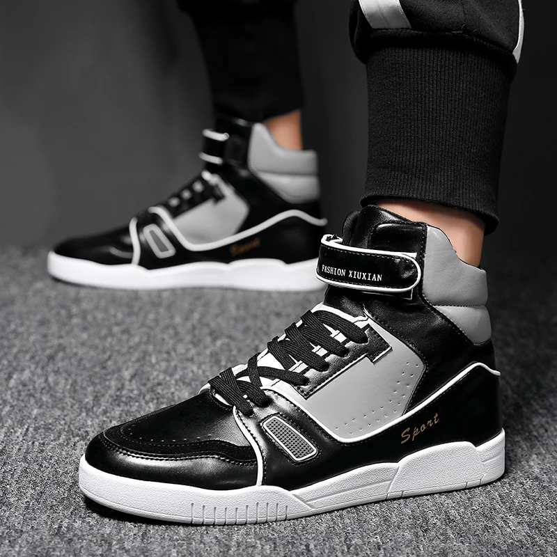 Кеды мужские высокие повседневная обувь для тренировок плоская подошва модные