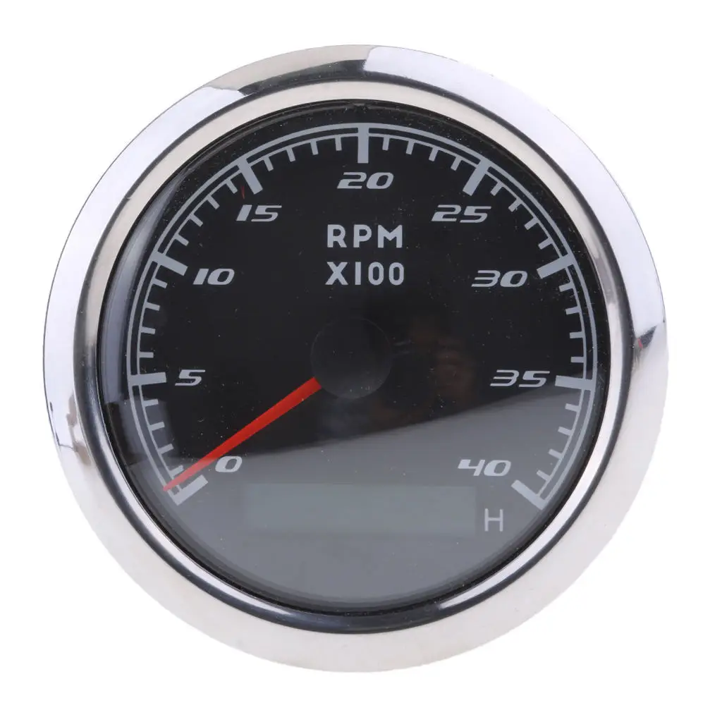 

Waterproof IP67 Marine Tachometer Gauge LCD Tacho Hour Meter 9-32VDC 4000RPM 85mm